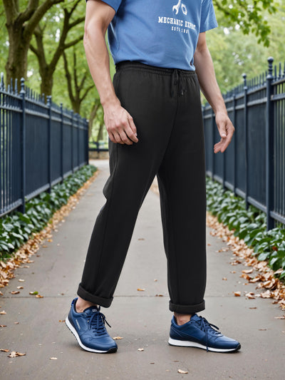 Celio* Polyester-Blend Regular Fit Black Trouser