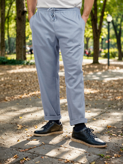 Celio* Polyester-Blend Regular Fit Light Blue Trouser