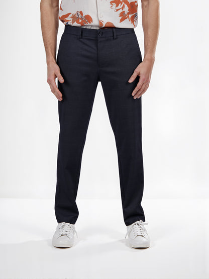 Celio* Polyester-Blend Slim Fit Black Trouser