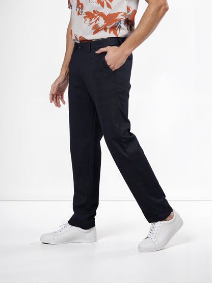 Celio* Polyester-Blend Slim Fit Black Trouser