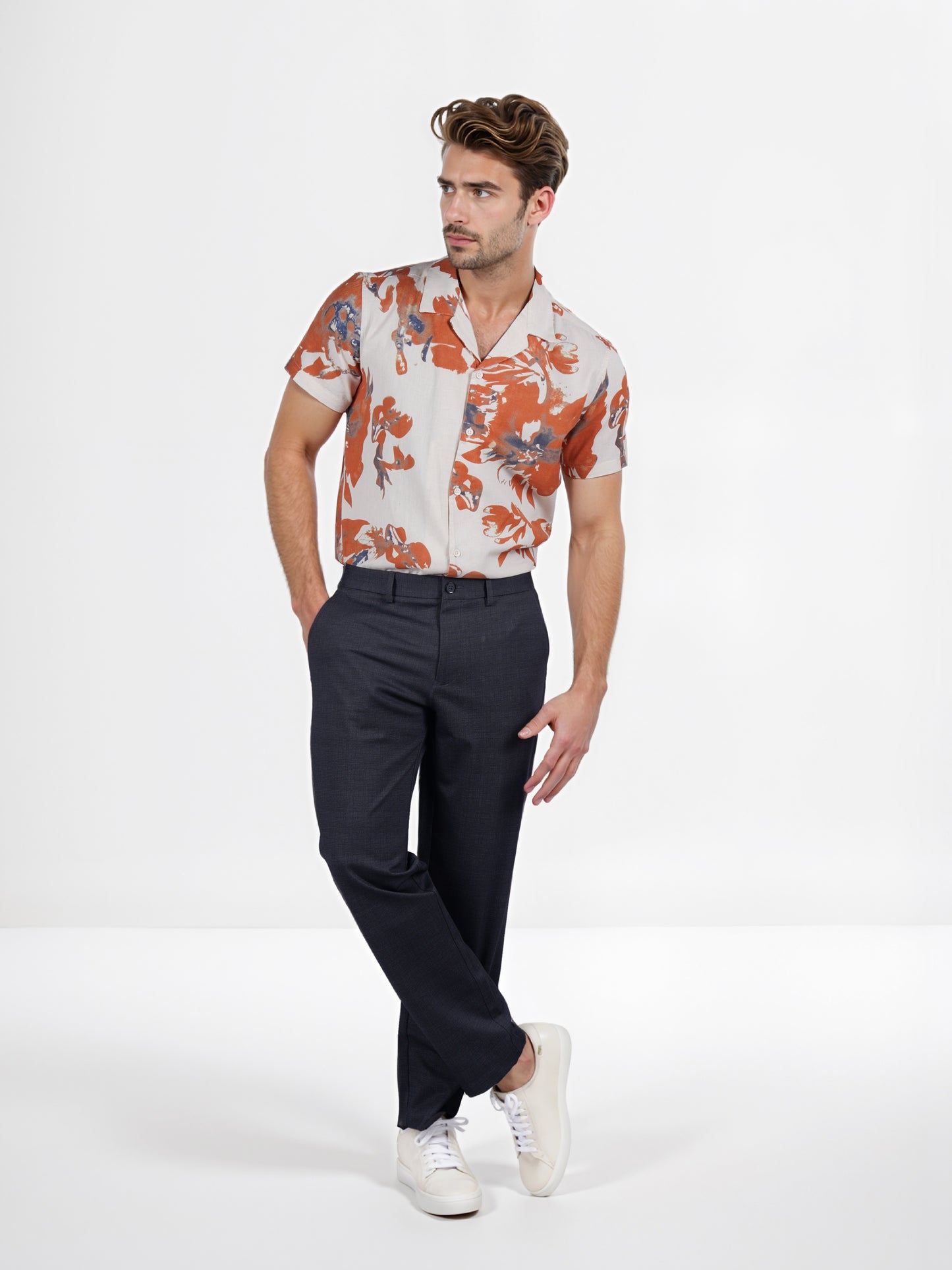 Celio* Polyester-Blend Slim Fit Black Trouser