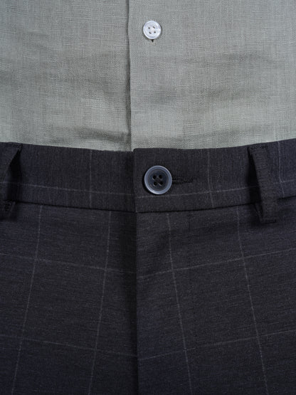 Celio* Checked Slim Fit Grey Trouser