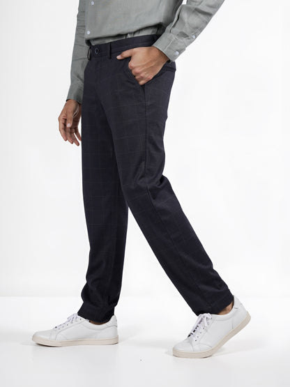 Celio* Checked Slim Fit Grey Trouser