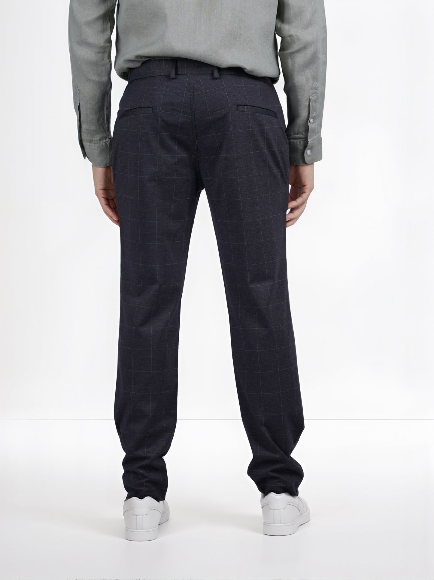 Celio* Checked Slim Fit Grey Trouser