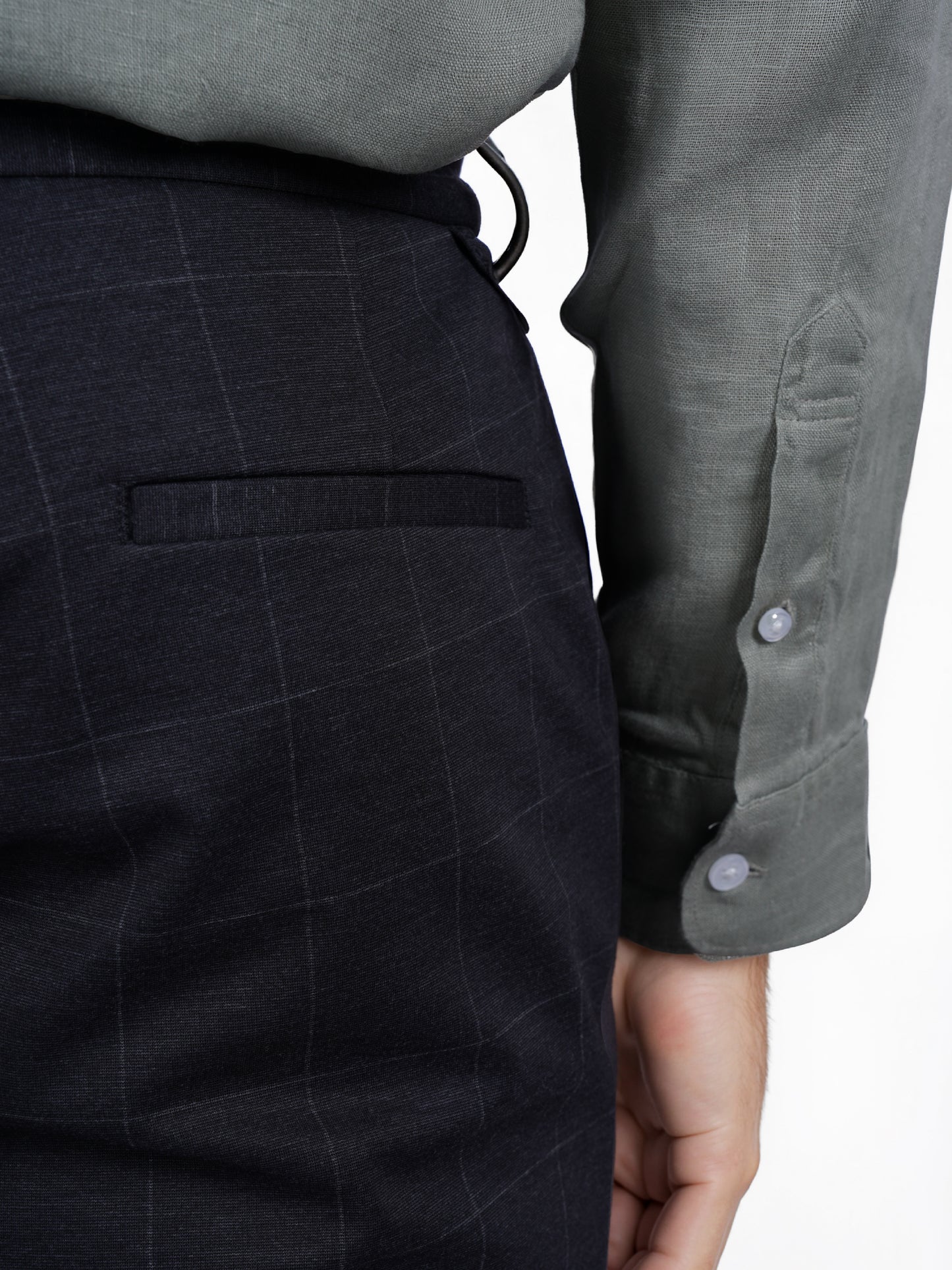 Celio* Checked Slim Fit Grey Trouser