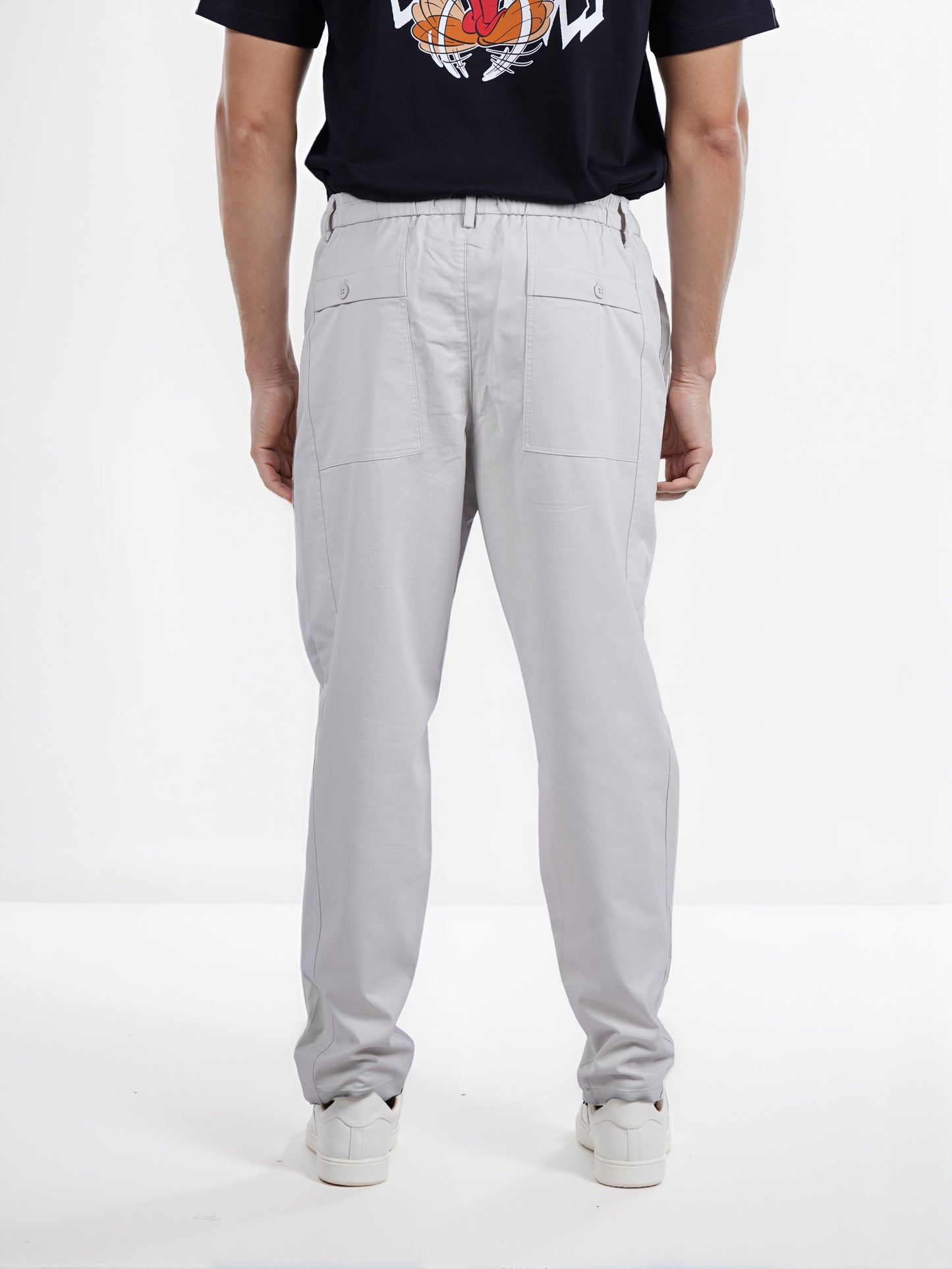 Celio* Men Grey Solid Slim Fit Polyester Cargo