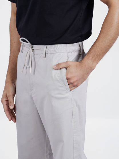 Celio* Men Grey Solid Slim Fit Polyester Cargo