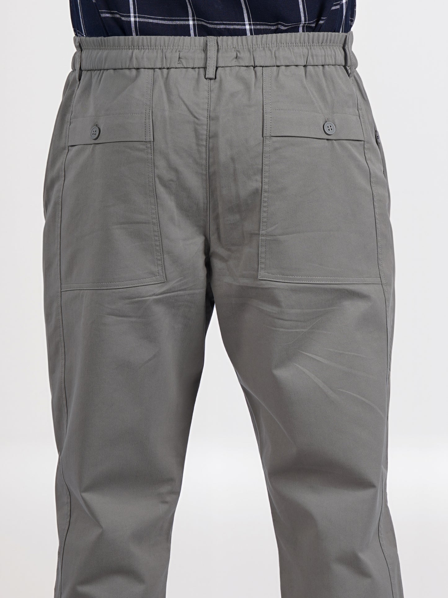 Celio* Men Olive Solid Slim Fit Polyester Cargo