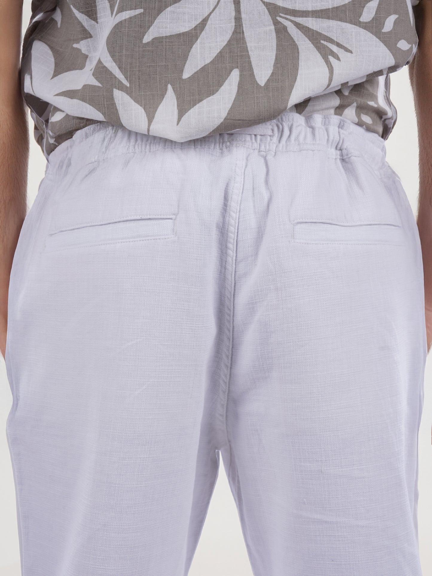 Celio* Cotton Relaxed Fit White Trouser