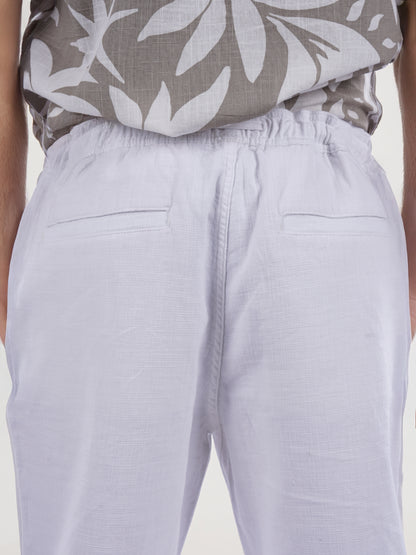 Celio* Cotton Relaxed Fit White Trouser