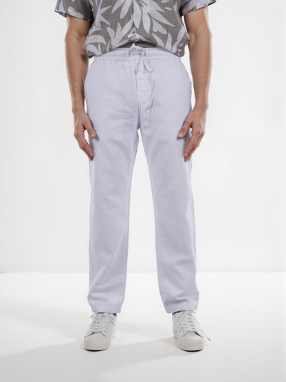 Celio* Cotton Relaxed Fit White Trouser
