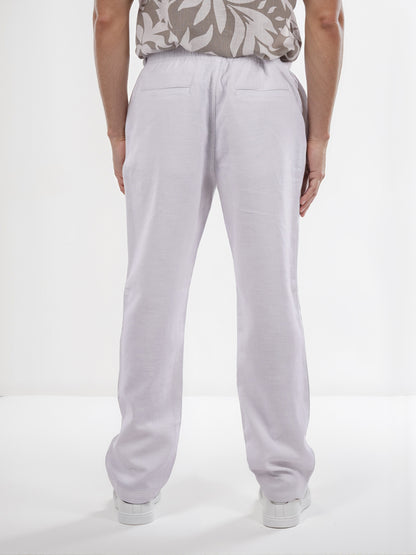 Celio* Cotton Relaxed Fit White Trouser