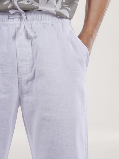 Celio* Cotton Relaxed Fit White Trouser