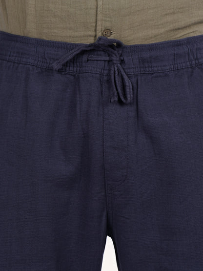 Celio* Cotton Relaxed Fit Navy Blue Trouser