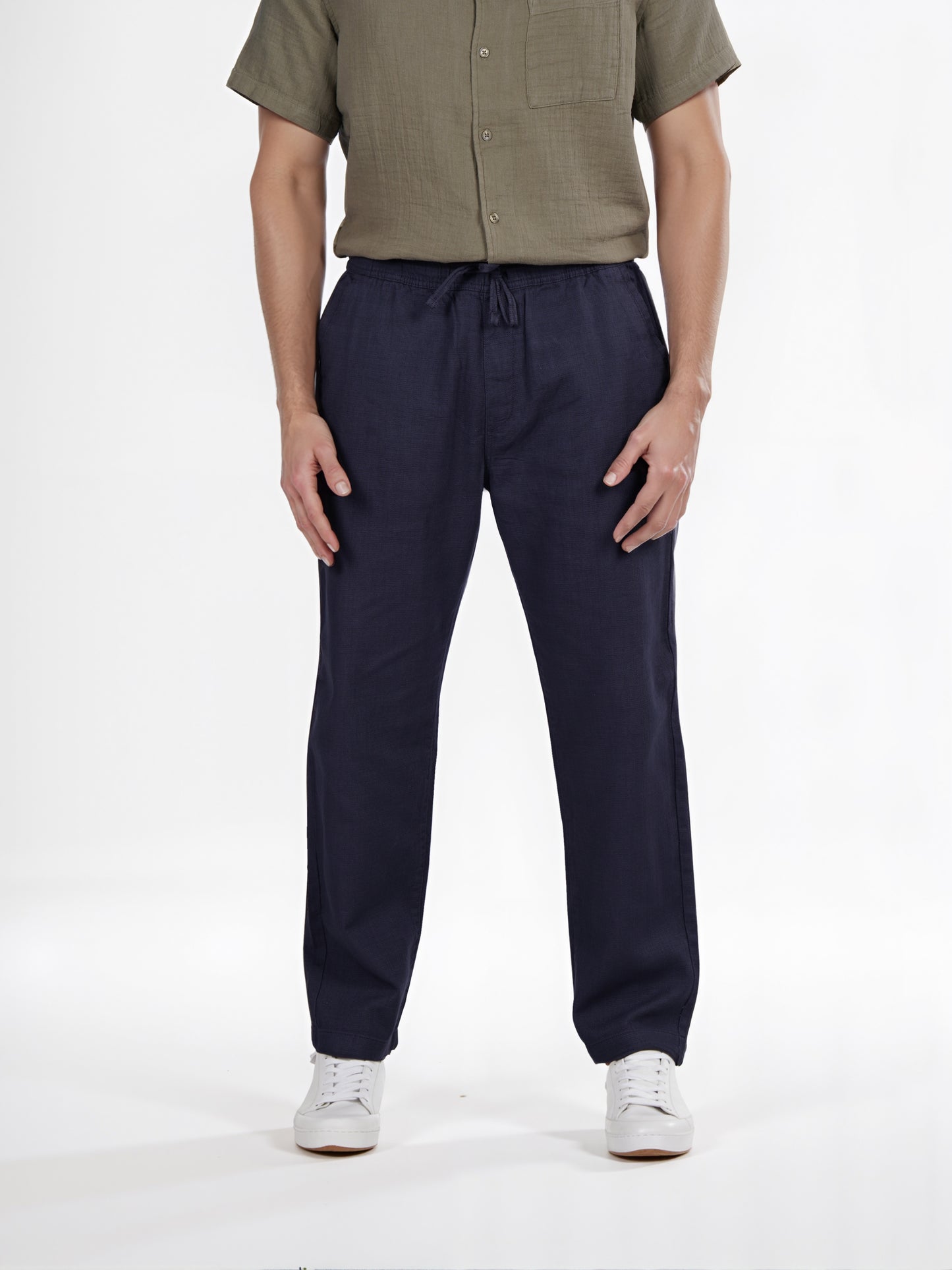 Celio* Cotton Relaxed Fit Navy Blue Trouser