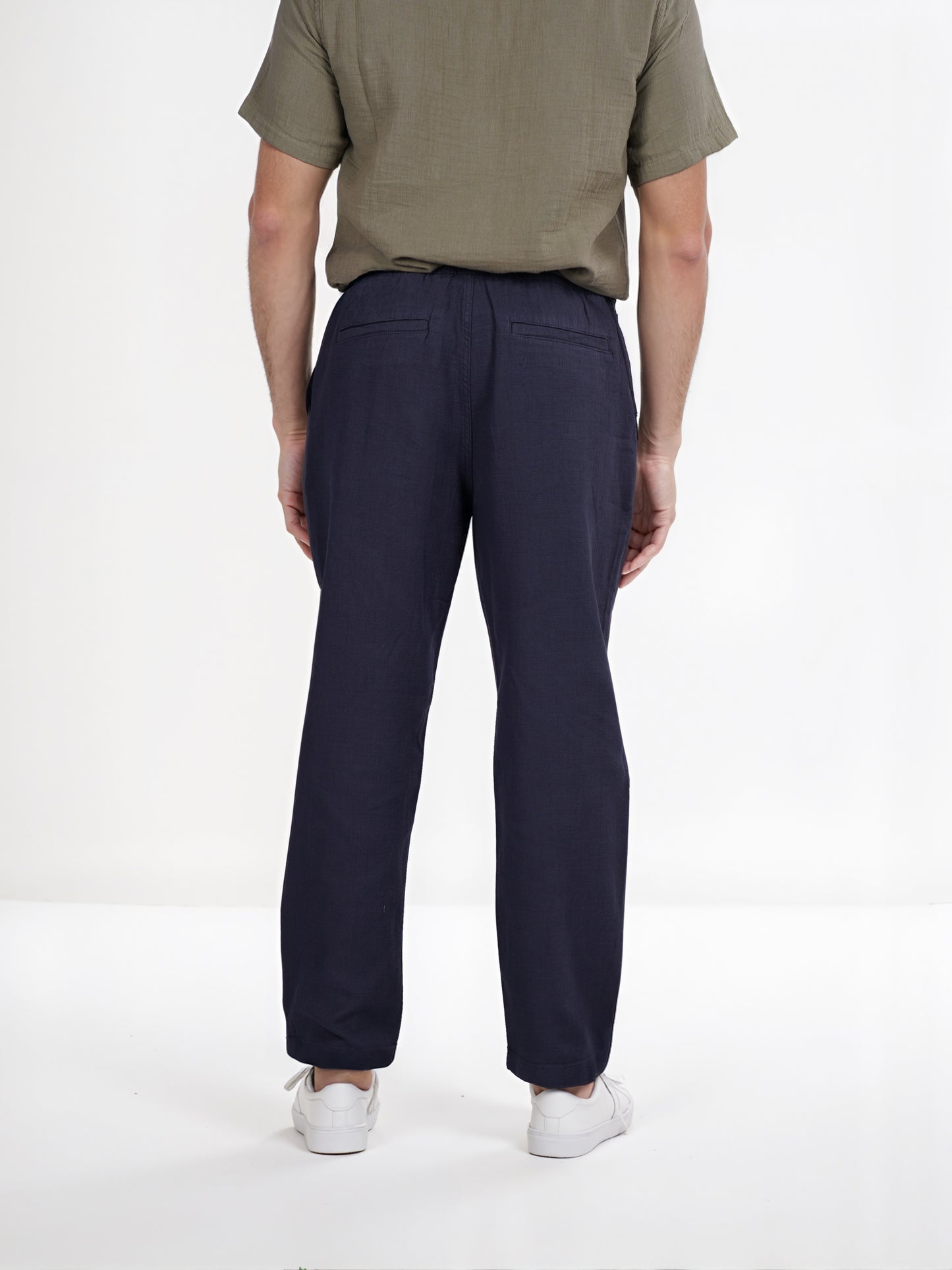 Celio* Cotton Relaxed Fit Navy Blue Trouser