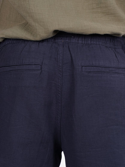 Celio* Cotton Relaxed Fit Navy Blue Trouser