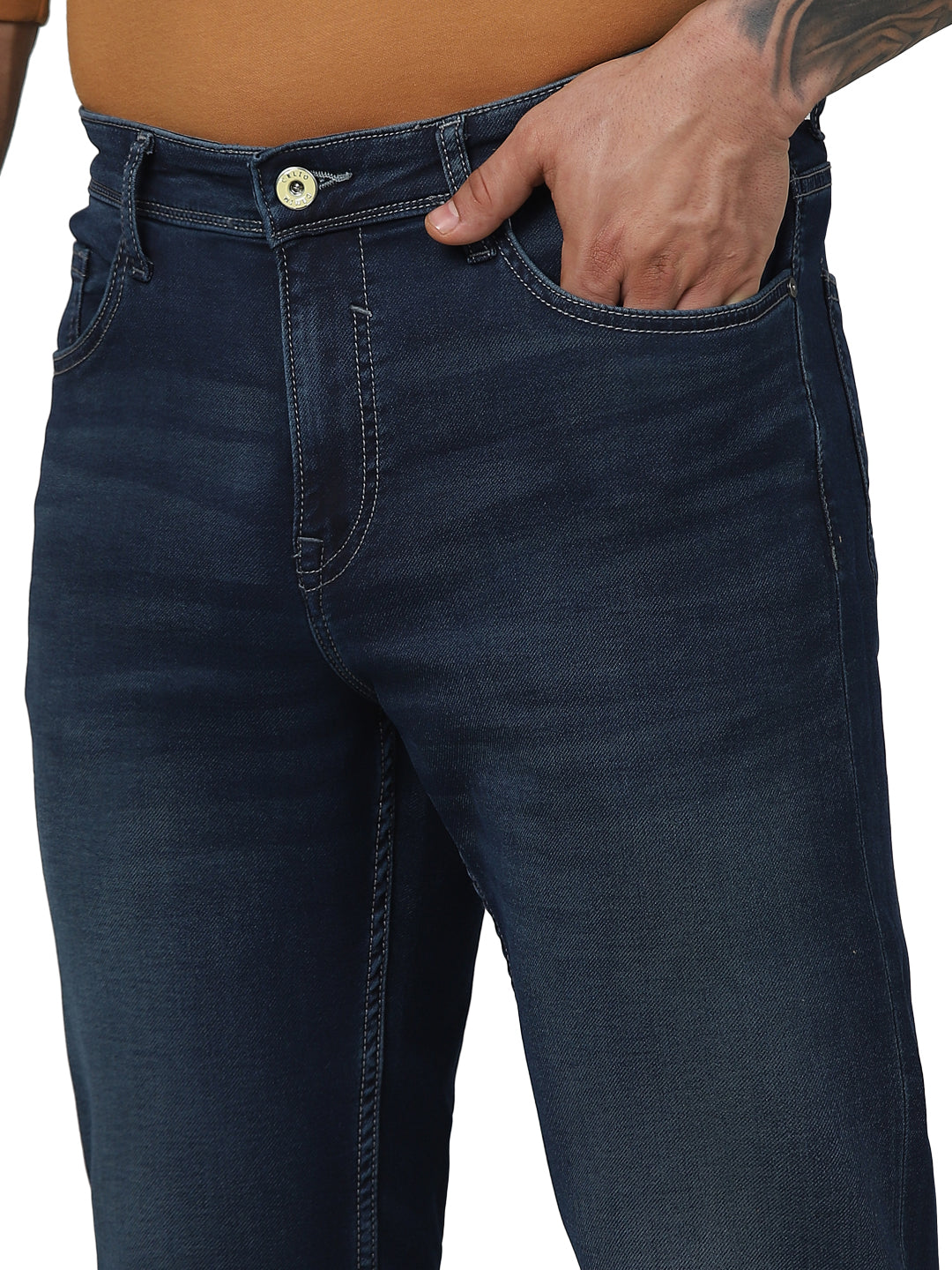 Celio* Cotton-Poly-Blend Slim Fit Blue Jean