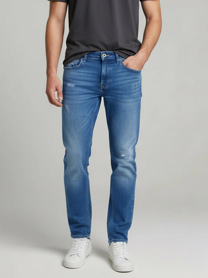 Celio* Men Blue Solid Slim Fit Cotton Jeans