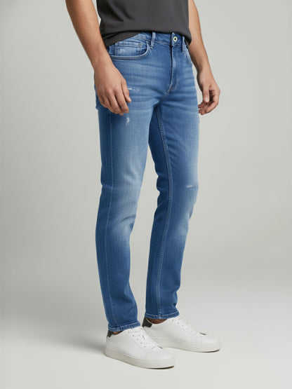 Celio* Men Blue Solid Slim Fit Cotton Jeans