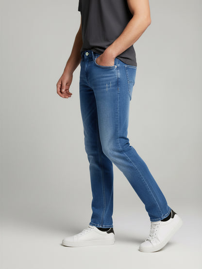 Celio* Men Blue Solid Slim Fit Cotton Jeans