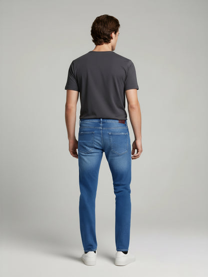 Celio* Men Blue Solid Slim Fit Cotton Jeans
