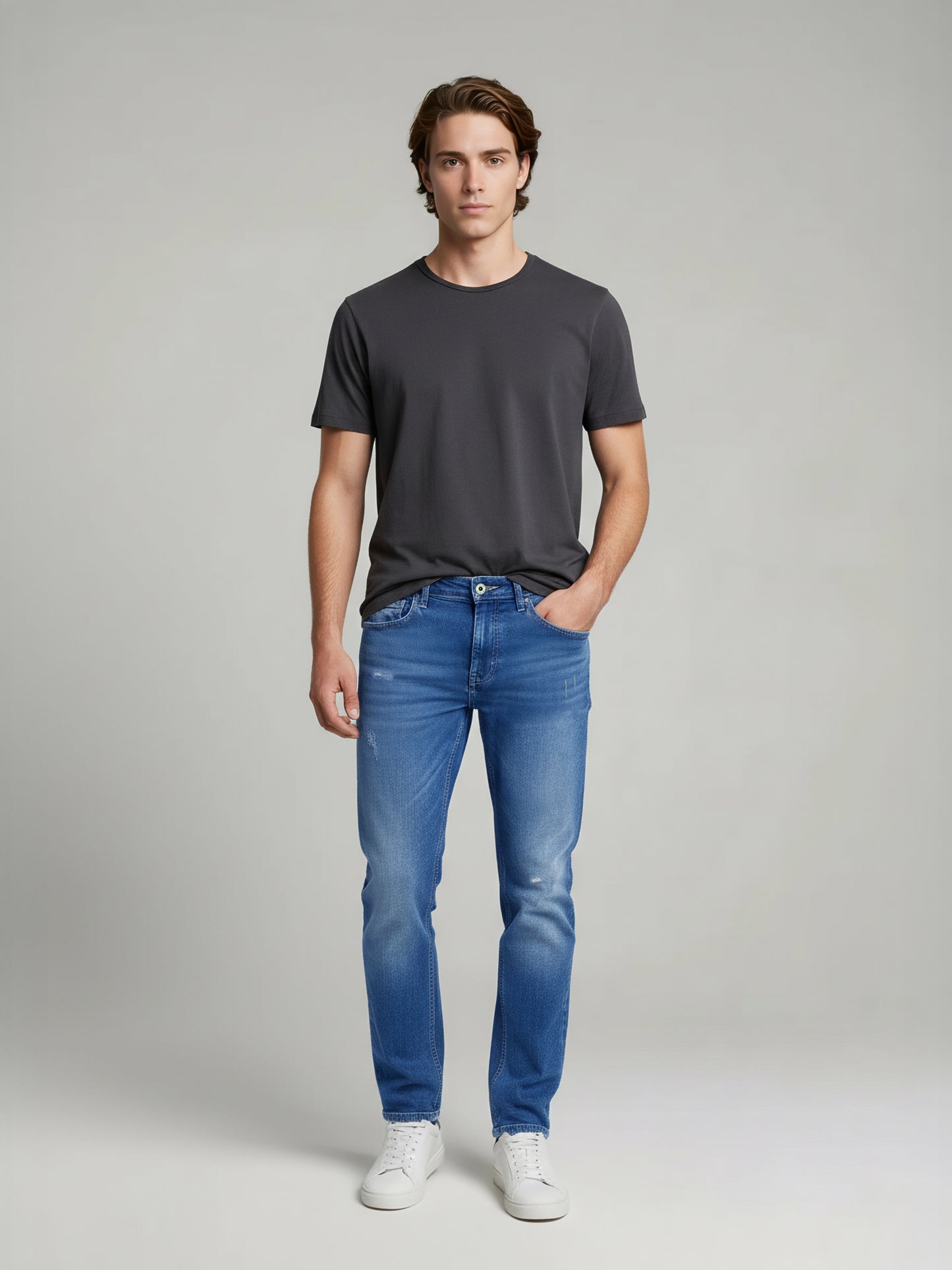 Celio* Men Blue Solid Slim Fit Cotton Jeans