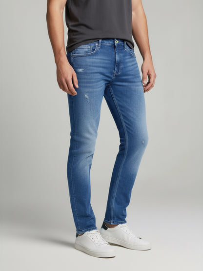 Celio* Men Blue Solid Slim Fit Cotton Jeans