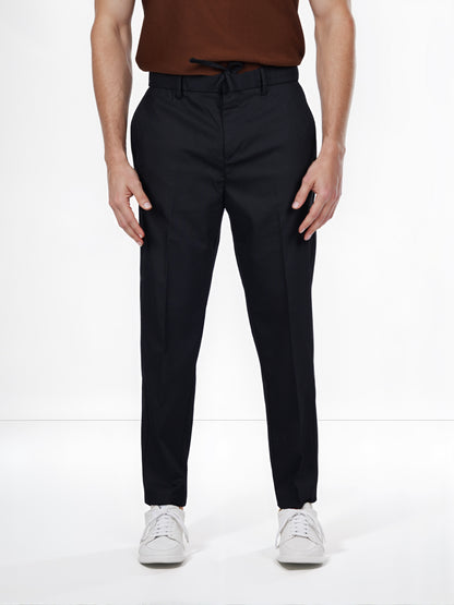 Celio* Polyester-Blend Regular Fit Black Trouser