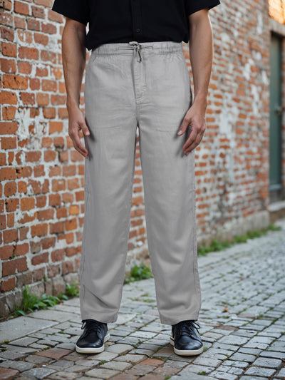 Celio* Cotton-Tencel-Blend Loose Fit Green Trouser