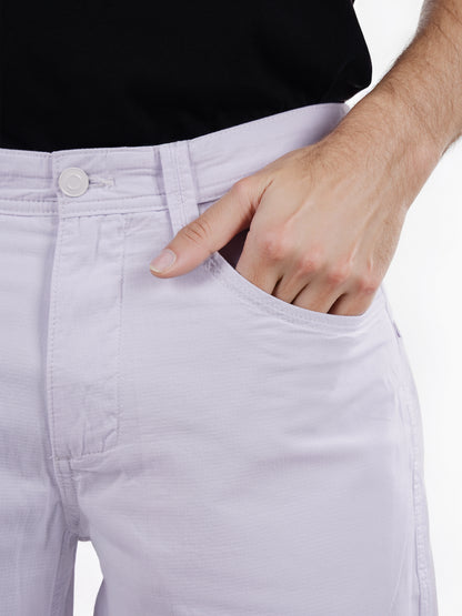 Celio* Cotton Regular Fit White Bermuda