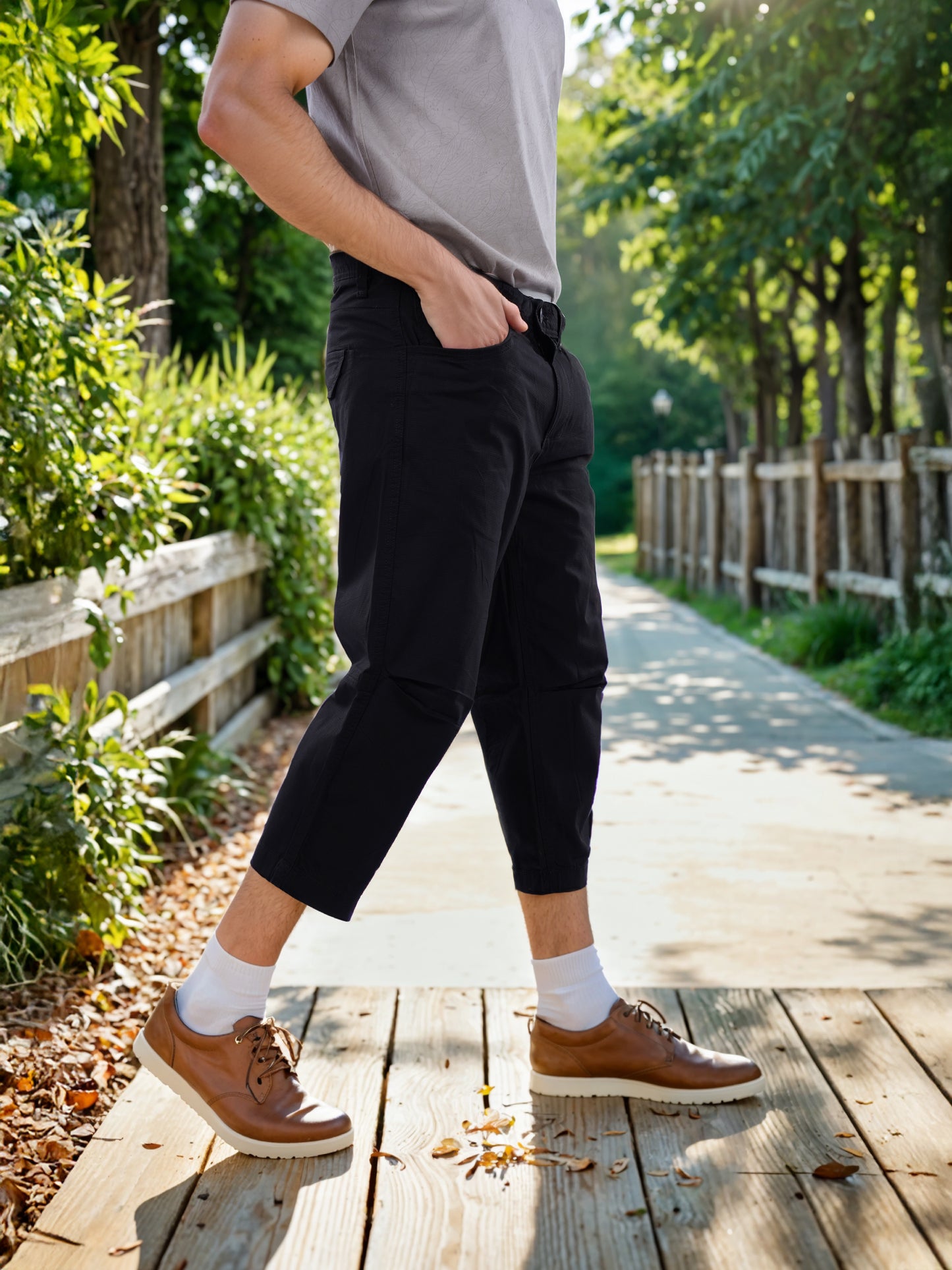 Celio* Cotton Regular Fit Black Bermuda