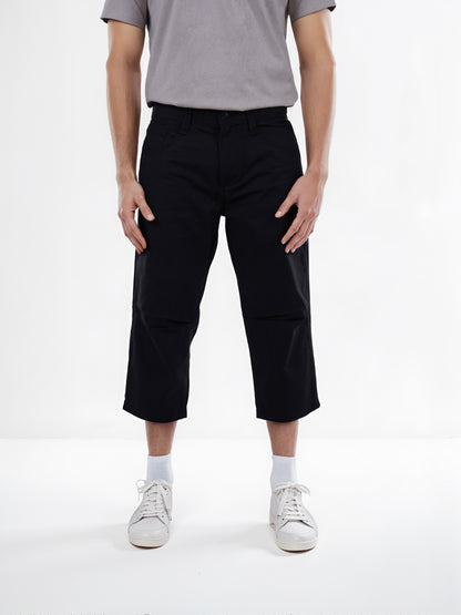 Celio* Cotton Regular Fit Black Bermuda