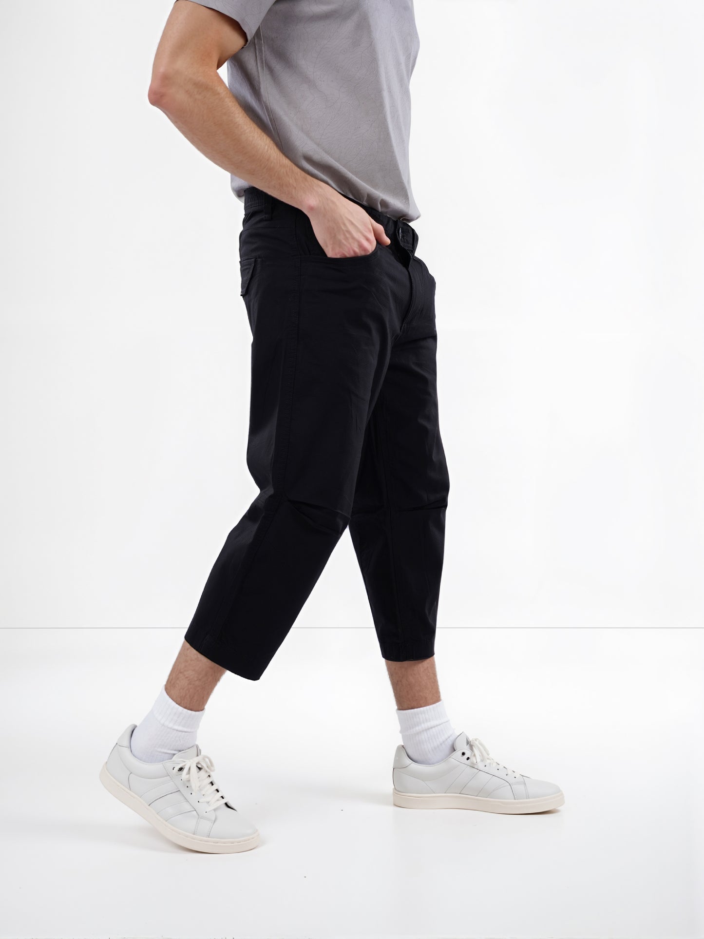 Celio* Cotton Regular Fit Black Bermuda