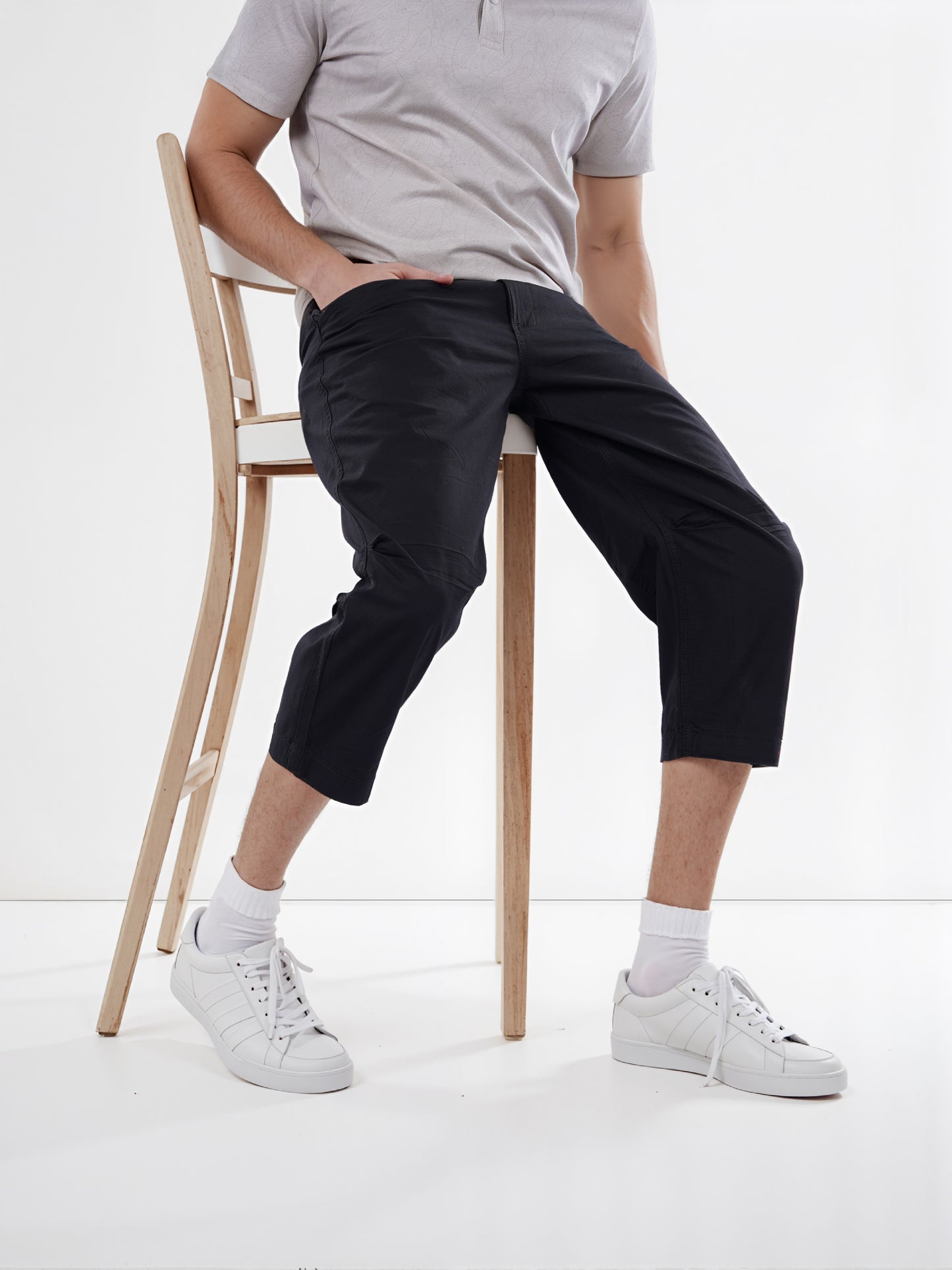 Celio* Cotton Regular Fit Black Bermuda