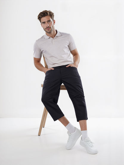 Celio* Cotton Regular Fit Black Bermuda