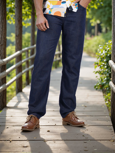 Celio* Viscose-Blend Loose Fit Blue Jean