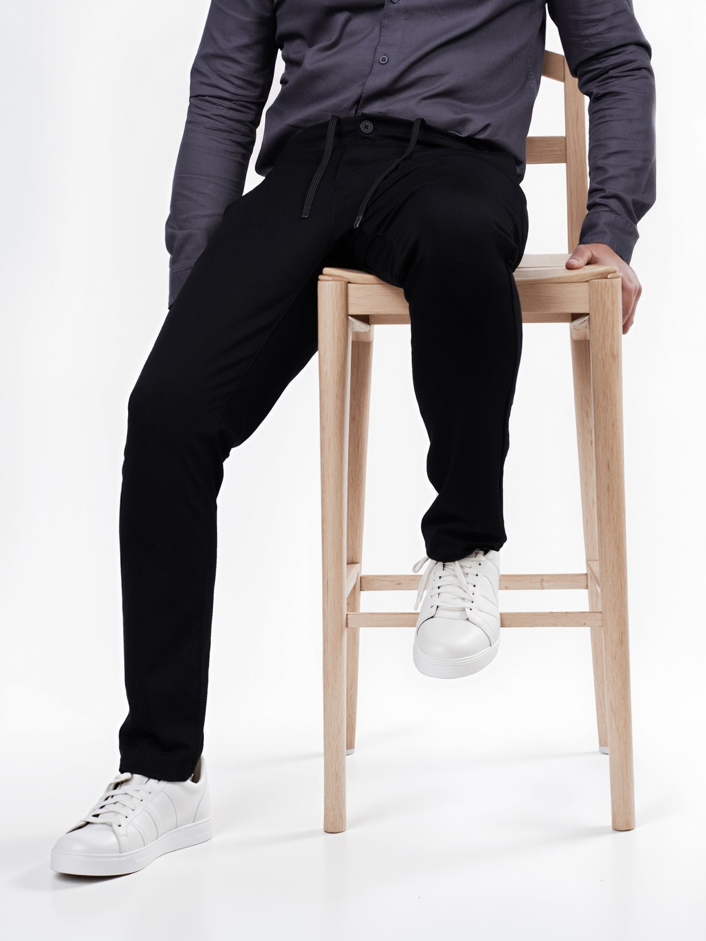 Celio* Men Black Solid Slim Fit Rayon Trouser