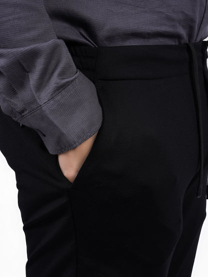 Celio* Men Black Solid Slim Fit Rayon Trouser