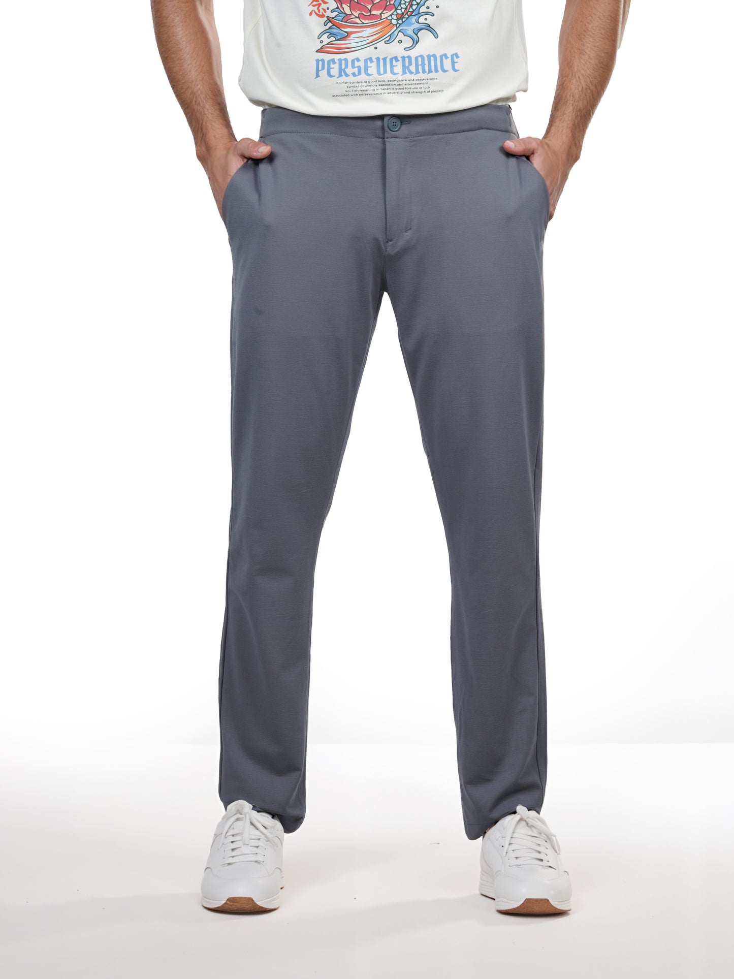 Celio* Men Grey Solid Slim Fit Rayon Trouser