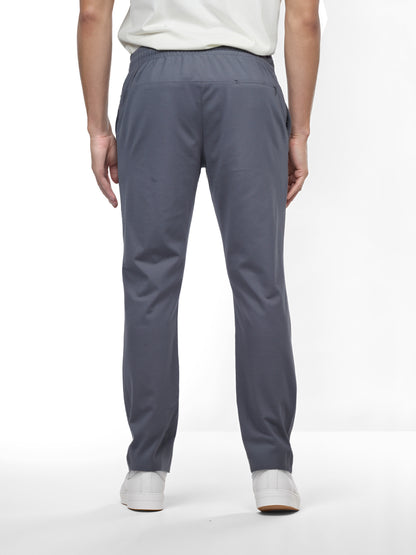 Celio* Men Grey Solid Slim Fit Rayon Trouser