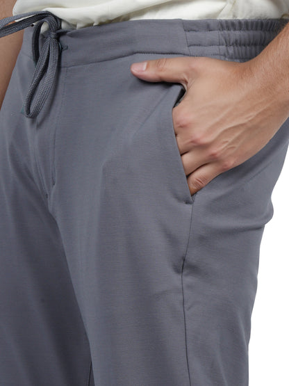Celio* Men Grey Solid Slim Fit Rayon Trouser
