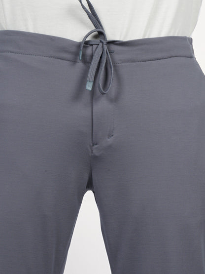 Celio* Men Grey Solid Slim Fit Rayon Trouser
