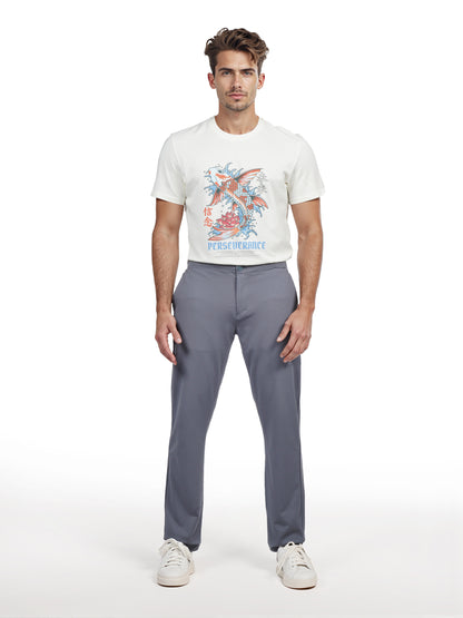 Celio* Men Grey Solid Slim Fit Rayon Trouser