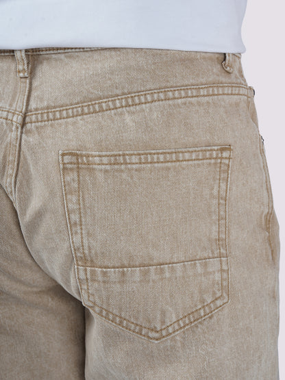 Celio* Men Brown Solid Loose Fit Cotton Jeans