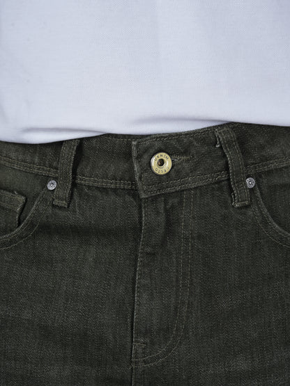 Celio* Men Olive Solid Loose Fit Cotton Jeans