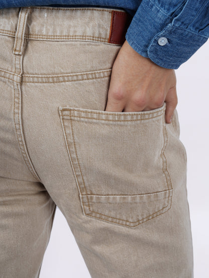 Celio* Men Brown Solid Loose Fit Cotton Jeans