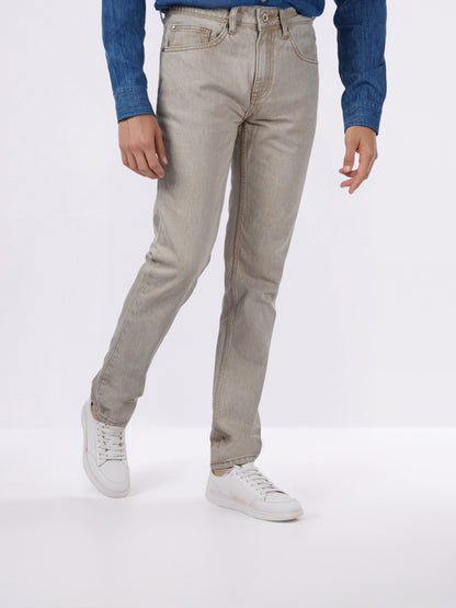 Celio* Men Brown Solid Loose Fit Cotton Jeans