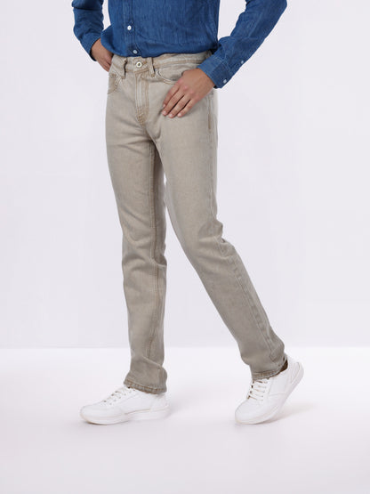 Celio* Men Brown Solid Loose Fit Cotton Jeans