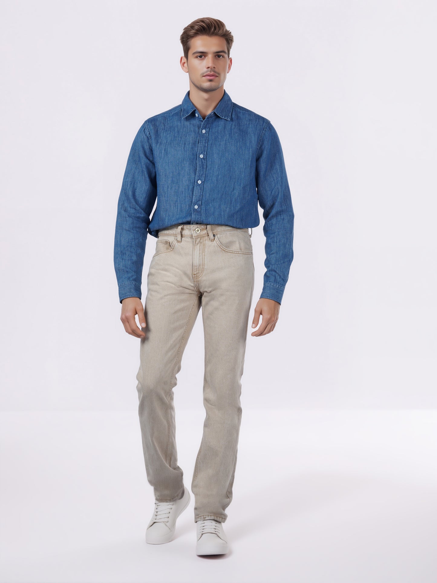 Celio* Men Brown Solid Loose Fit Cotton Jeans